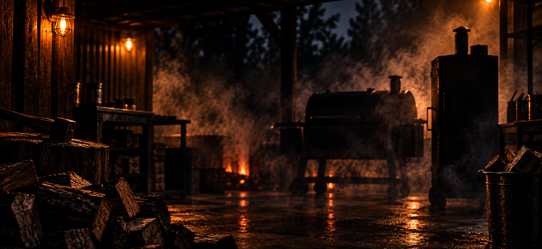 Smoker scene at dusk